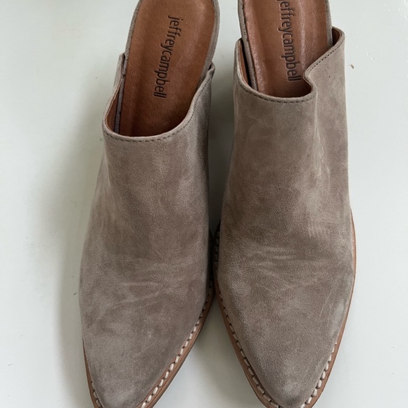 Jeffrey Campbell Mules slides Favela-2 beige 8.5 block heel pointy toe Worn Once - Picture 4 of 9